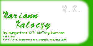 mariann kaloczy business card